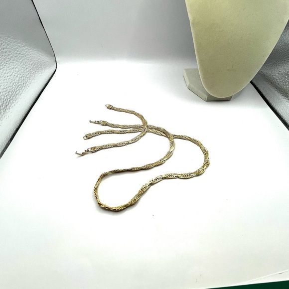 Chunky Statement Necklace and Bracelet SET Gold Tone Interlocking Links Unisex - Picture 9 of 10